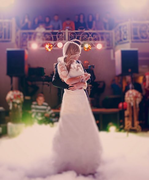 First dance bride in a restaurant